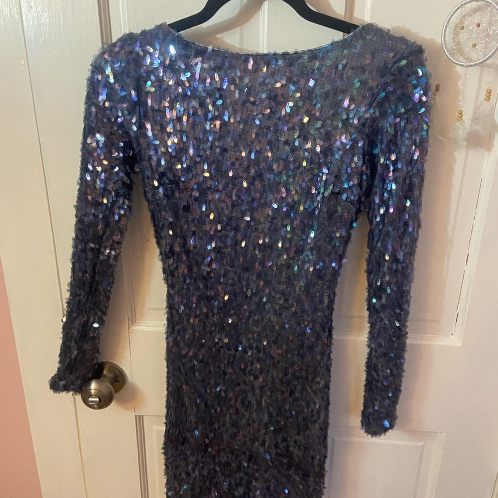 Dress the Population Lola Blue Sequin Dress